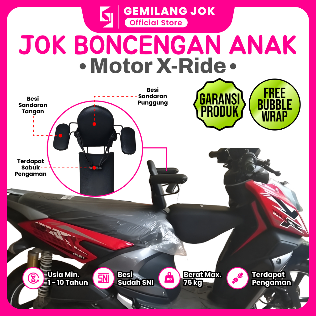 Jok Motor Anak Boncengan Depan Xride Kursi Dudukan Portable Matic