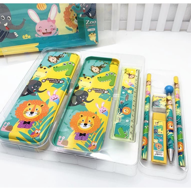 

Set Tempat Pensil Anak 7 in 1 Hadiah Alat Tulis Anak Sekolah / Set Alat Tulis Kartun Lucu
