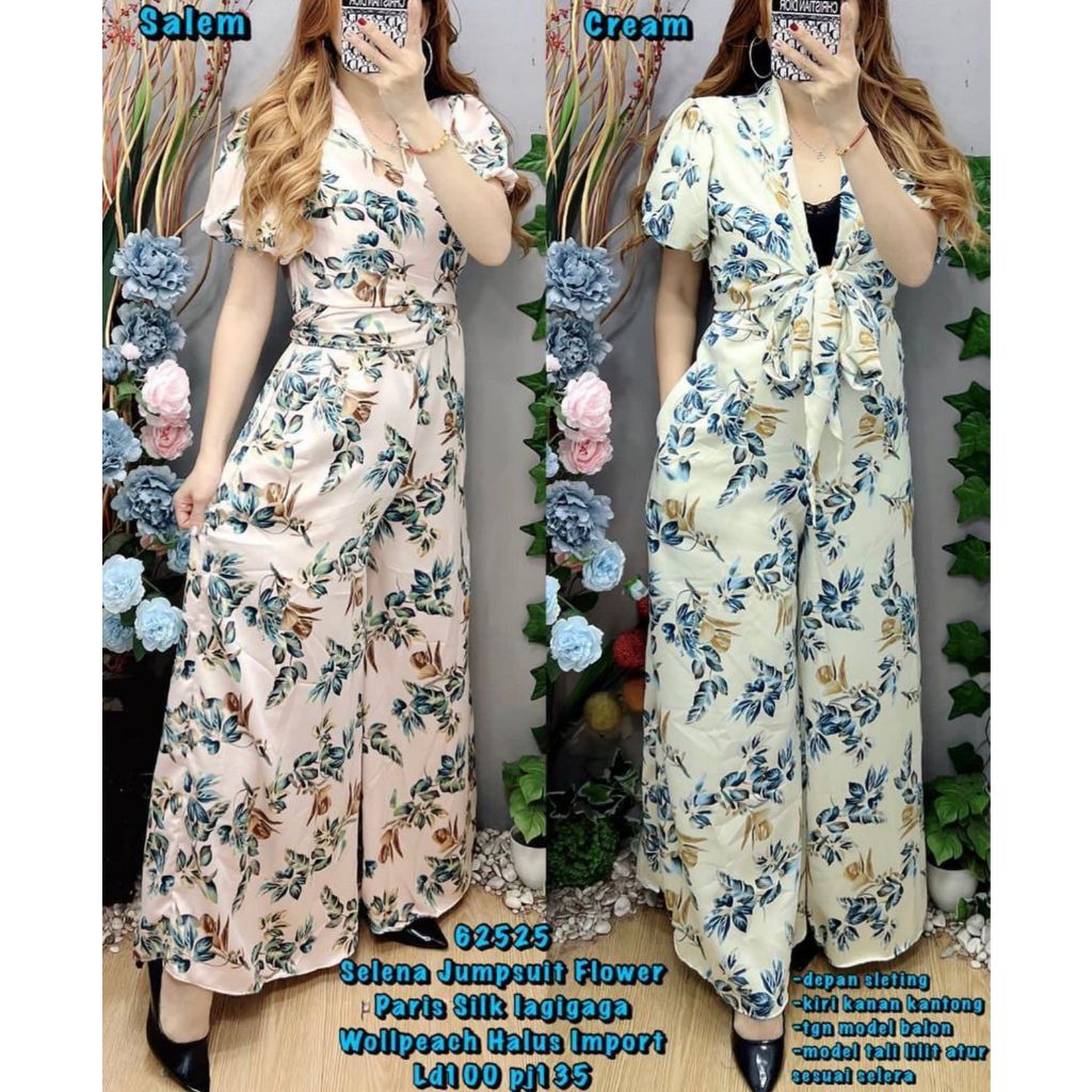 [ Siro ] Jumpsuit Kulot Lebar Bunga Jasse Wanita Paris Silk Premium || Jumpsuit Fashion Korea Elegan