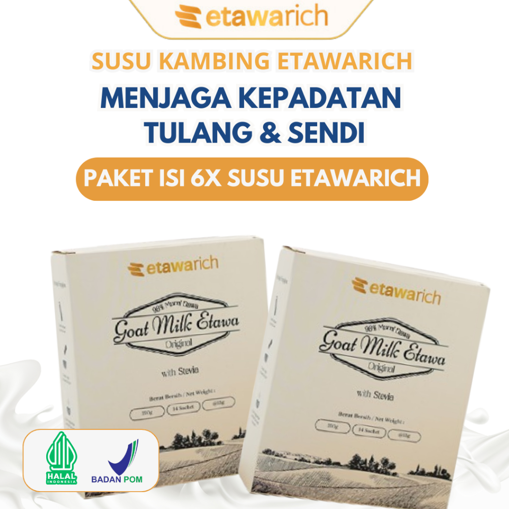 

Etawarich Paket 6 Box Susu Kambing Etawa Bubuk Asli Membantu Menjaga Kepadatan Tulang Dan Sendi