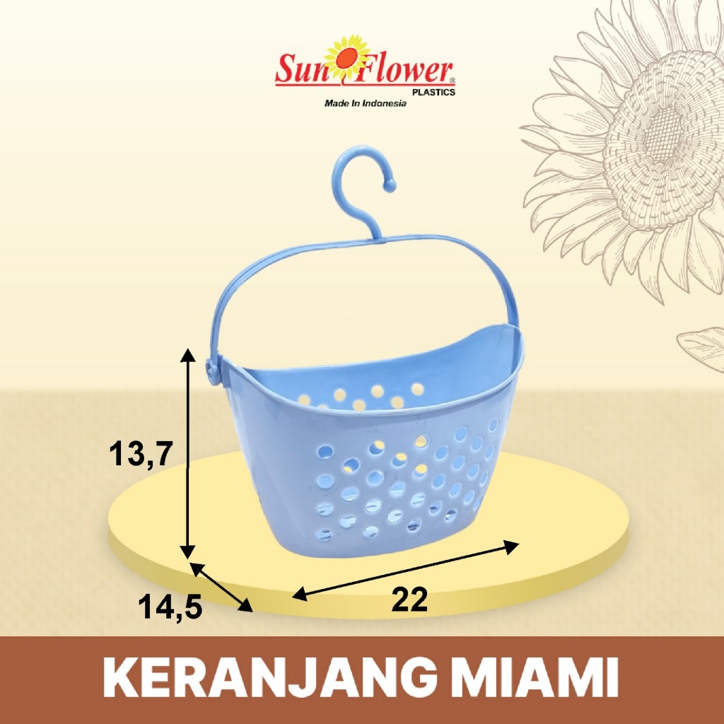 ( 6 pcs ) KERANJANG MIAMI/Keranjang Plastik Kecil / Keranjang Serbaguna / Keranjang Gantung / Keranj