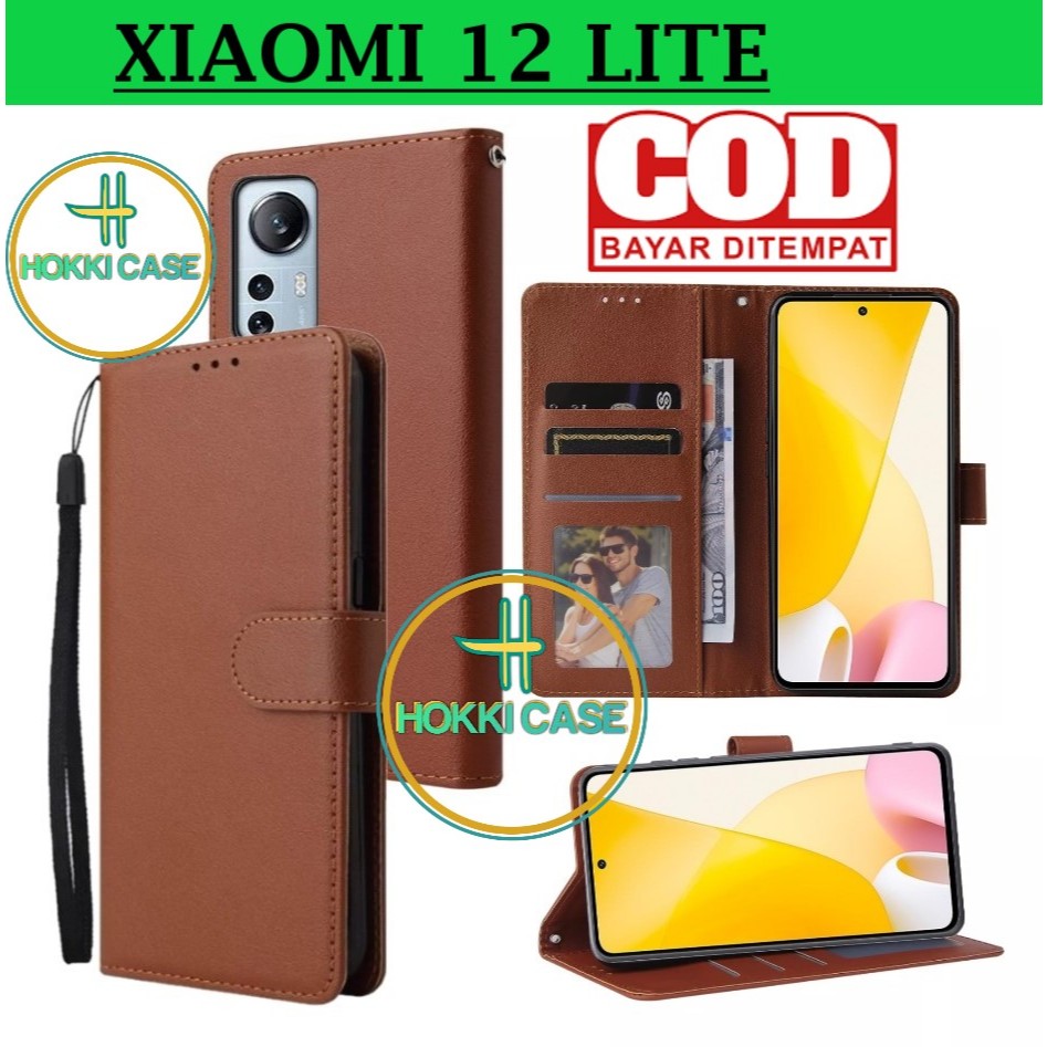 CASE UNTUK XIAOMI 12 LITE FLIP LEATHER CASE PREMIUM CASING DOMPET UNTUK XIAOMI 12 LITE