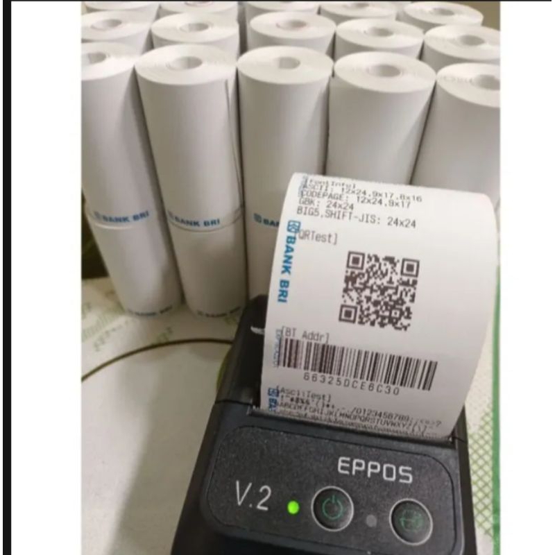 

kertas thermal logo BRI ukuran 57x30mm paket murah isi 50 roll