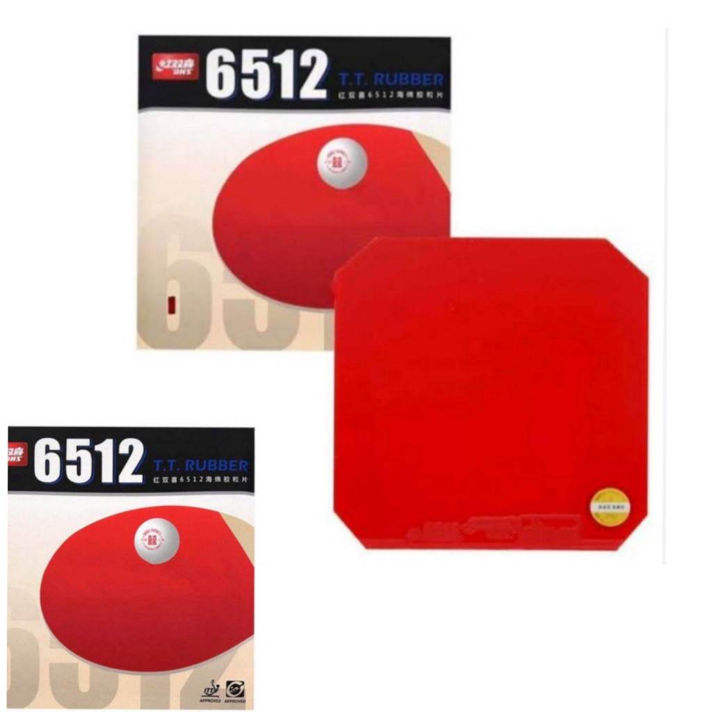 Karet Bet / Bat Pingpong DHS 6512 1pcs Merah / Hitam