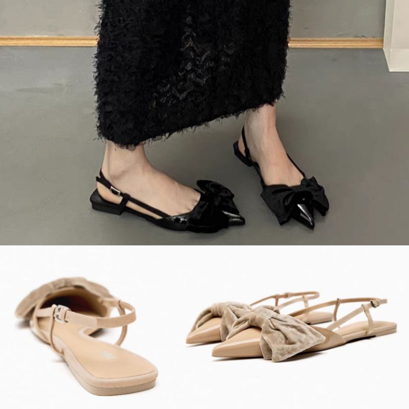 Sandal ZARA Kitten Slingback Flat Shoes