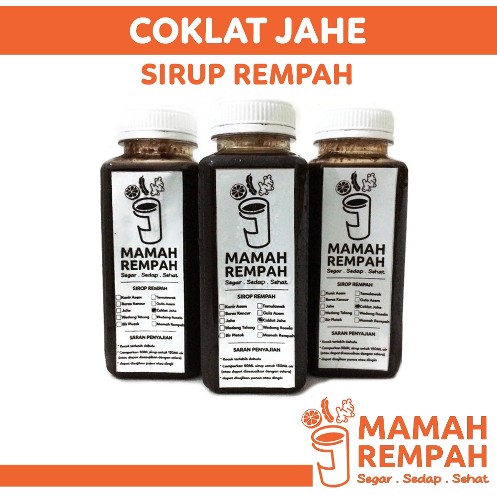 

Sirup Coklat Jahe Sari Jamu Rempah Tradisional Modern Syrup Cokelat Ginger Minuman Sehat Herbal Alami 250ml