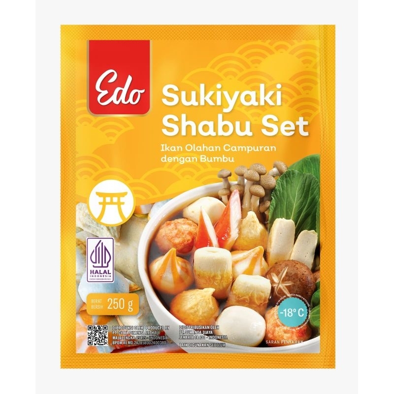 

Edo Sukiyaki Shabu Set / Shabu-Shabu Dengan Bumbu Kuah / Bakso Ikan Mix | Berat Bersih 250gr