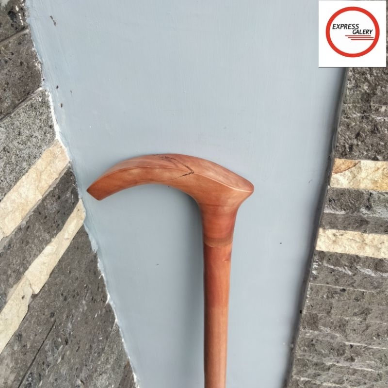 tongkat jalan kayu nagasari motif pipih natural C18