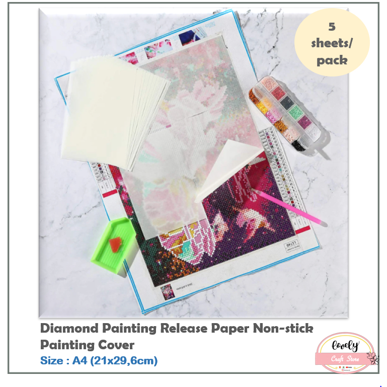 

LovelyCraftStore | D02 5sheets/set Diamond Painting Release Paper Non-stick Painting Cover Kertas Penutup for Diamond Painting size A4