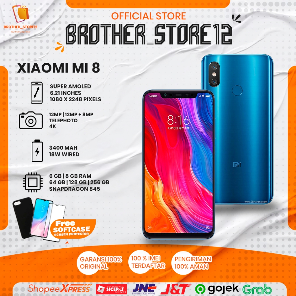 xiaomi mi 8 6/128gb second original