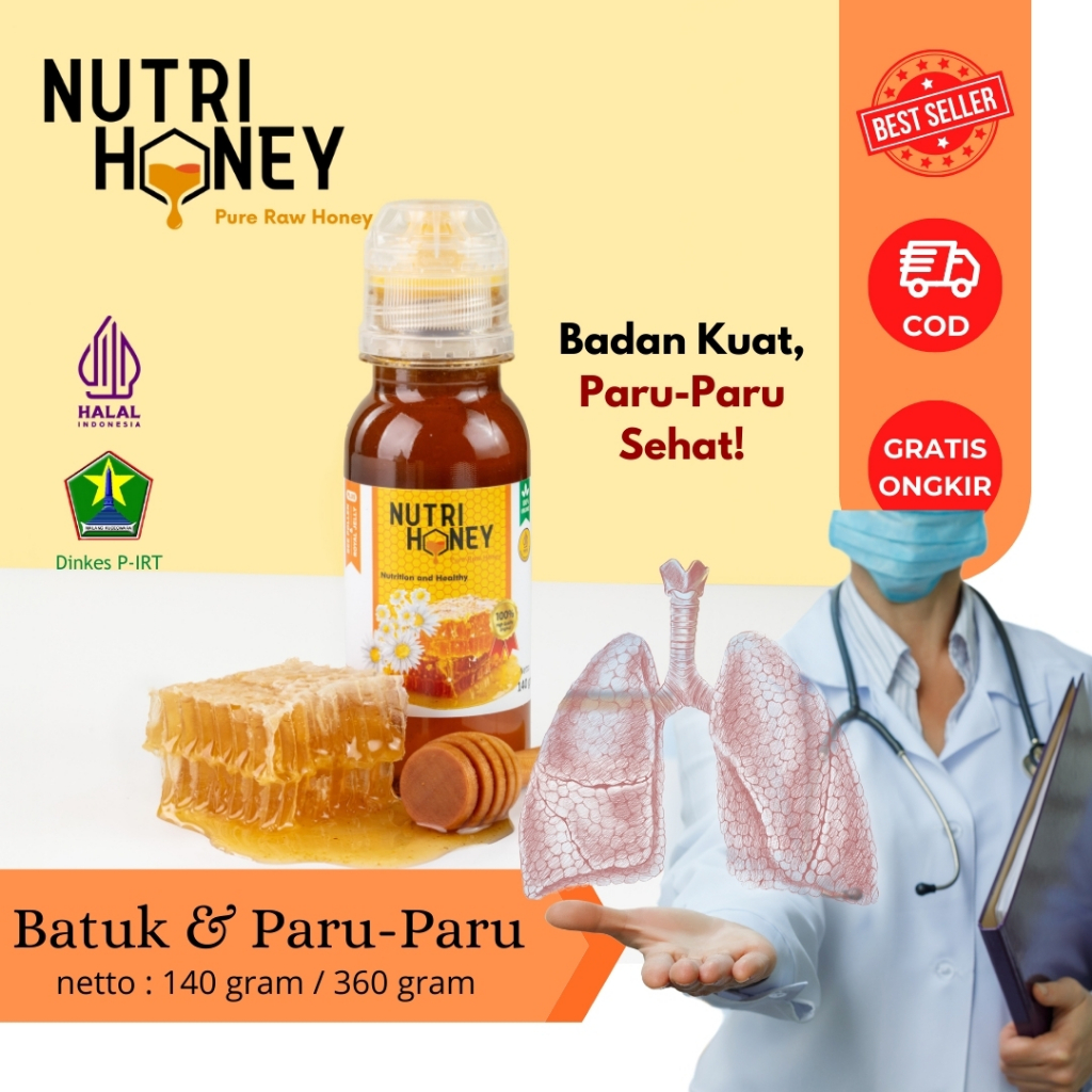 

Nutrihoney - Madu Murni Raw Honey Atasi Penyakit Paru Paru Meredakan Batuk Obat TBC