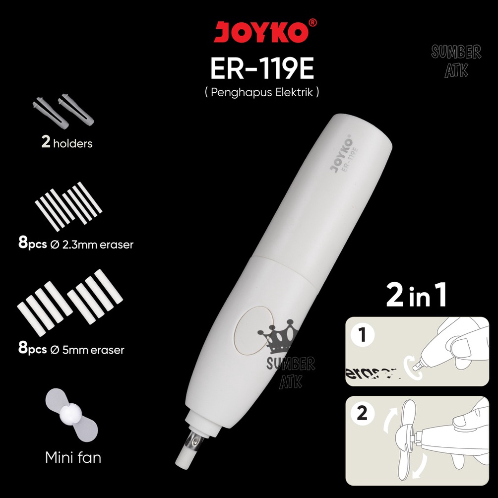 

Penghapus Elektrik Electric Eraser Joyko ER119E 2 in 1 KODE B1P3