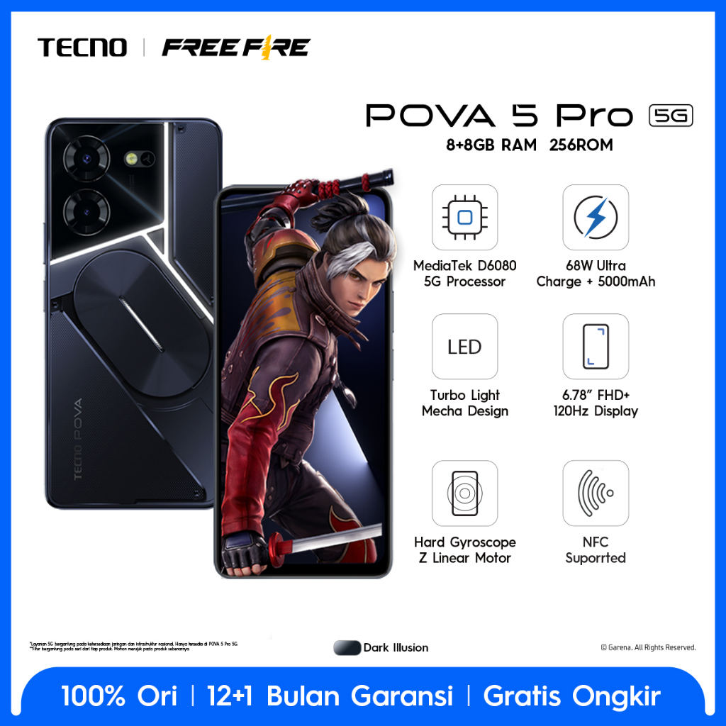 TECNO POVA 5 Pro 5G – Dimensity 6080 5G, 8+8GB*+256GB, 68W Super Fast Charging-4