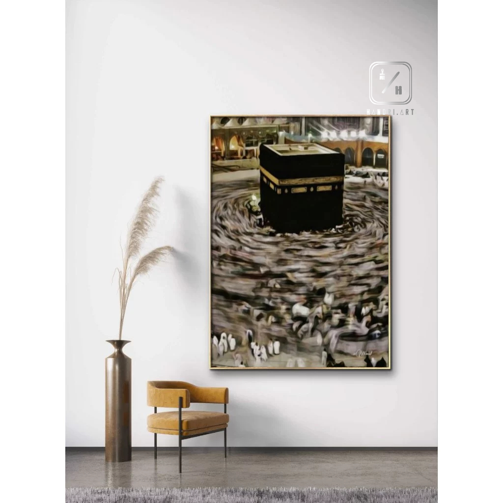 Lukisan Kabah realist elegan | hiasan dinding original hand made| ka'bah 3d | hiasan dinding origina