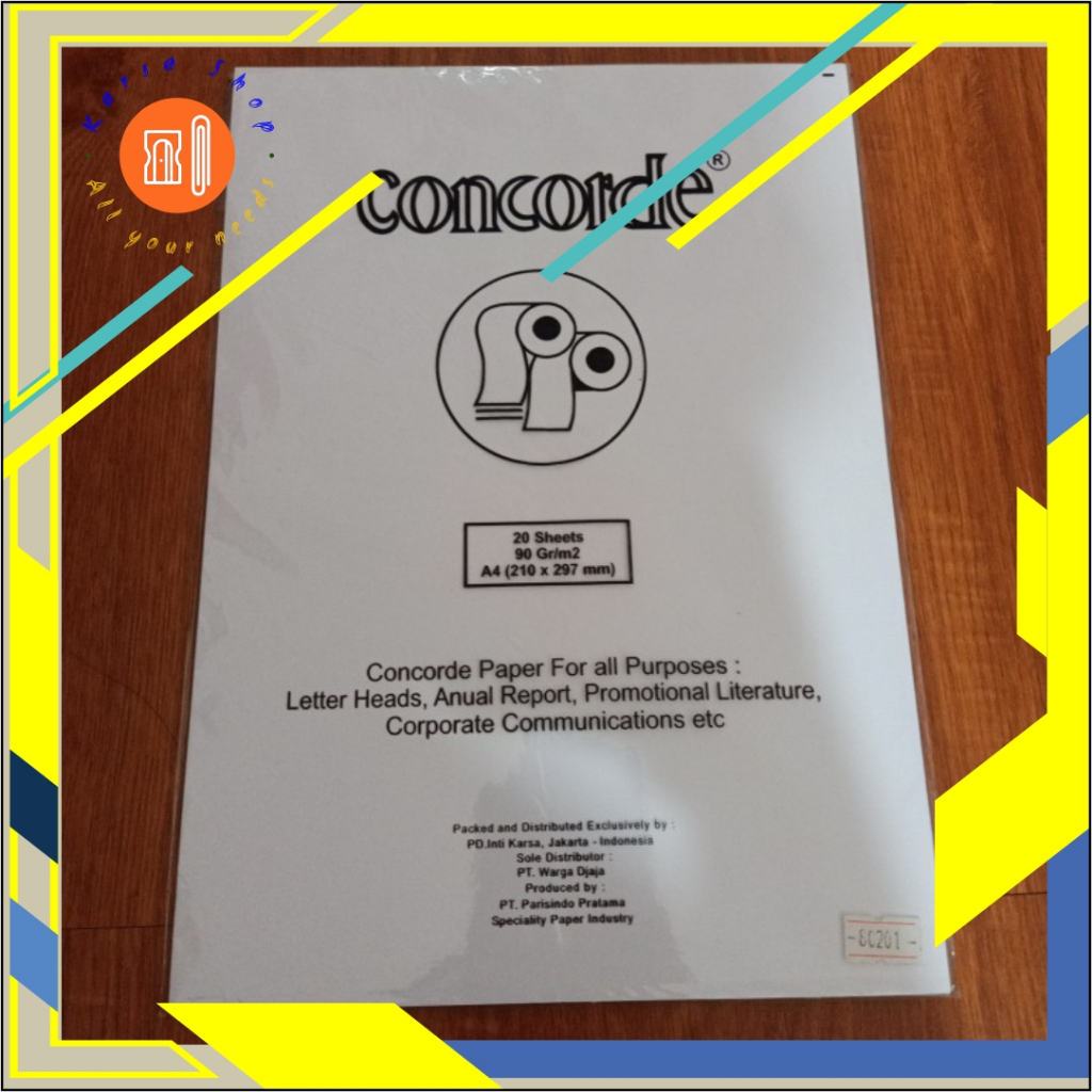 

Kertas Concord A4 / Concorde 90gr