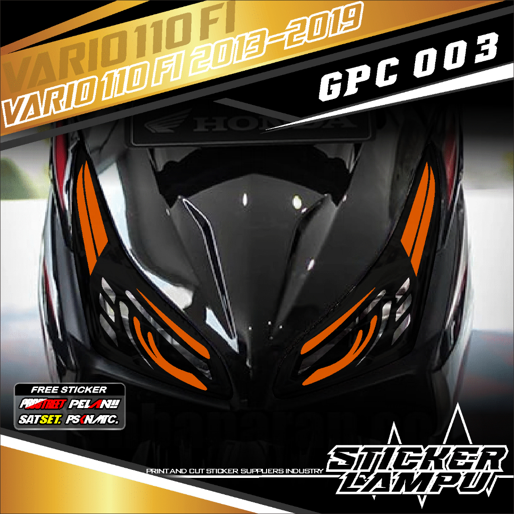 STIKER VARIASI LAMPU ALIS MOTOR VARIO 110 FI 2013 - 2019 NEW 03