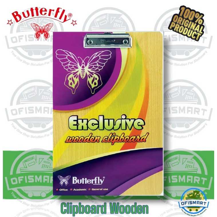 

Butterfly Clipboard Papan Alas Ujian Kayu F4 | @1PCs