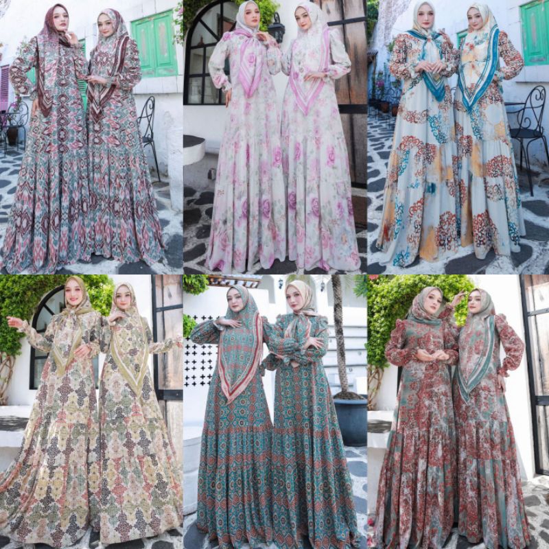 Gamis Haliza Ayda 11-16 Set Scraft | Abaya Haliza| Gamis Umroh| Gamis Pesta| Gamis Cerruty|Haliza St