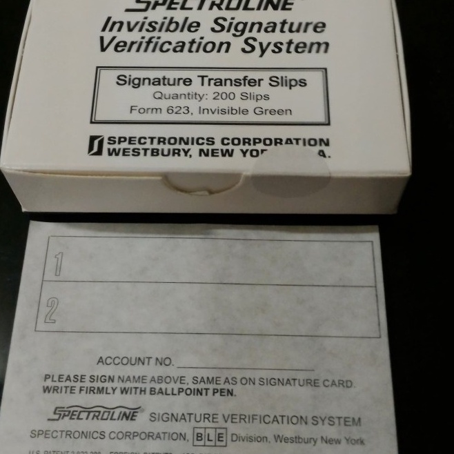 

Kertas Tanda Tangan buku Tabungan Invisible Signature Spectroline KODE J3D9