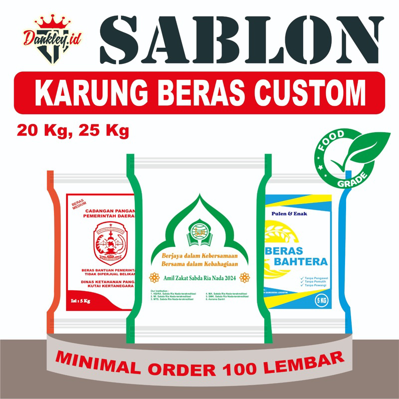 Sablon Karung Beras Custom 20 KG , 25 KG