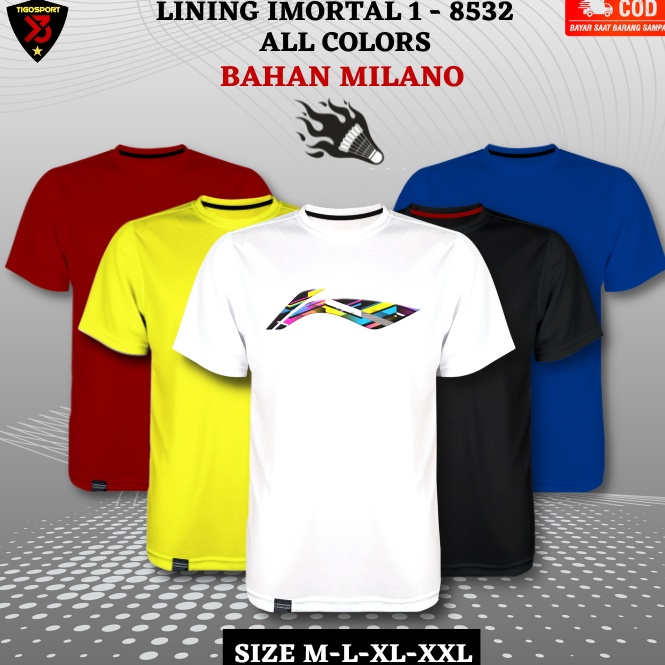 STOK TERBATAS TERLARIS KAOS BADMINTON LINING IMORTAL PREMIUMJERSEY BADMINTONKAOS BULUTANGKIS PRODUK 