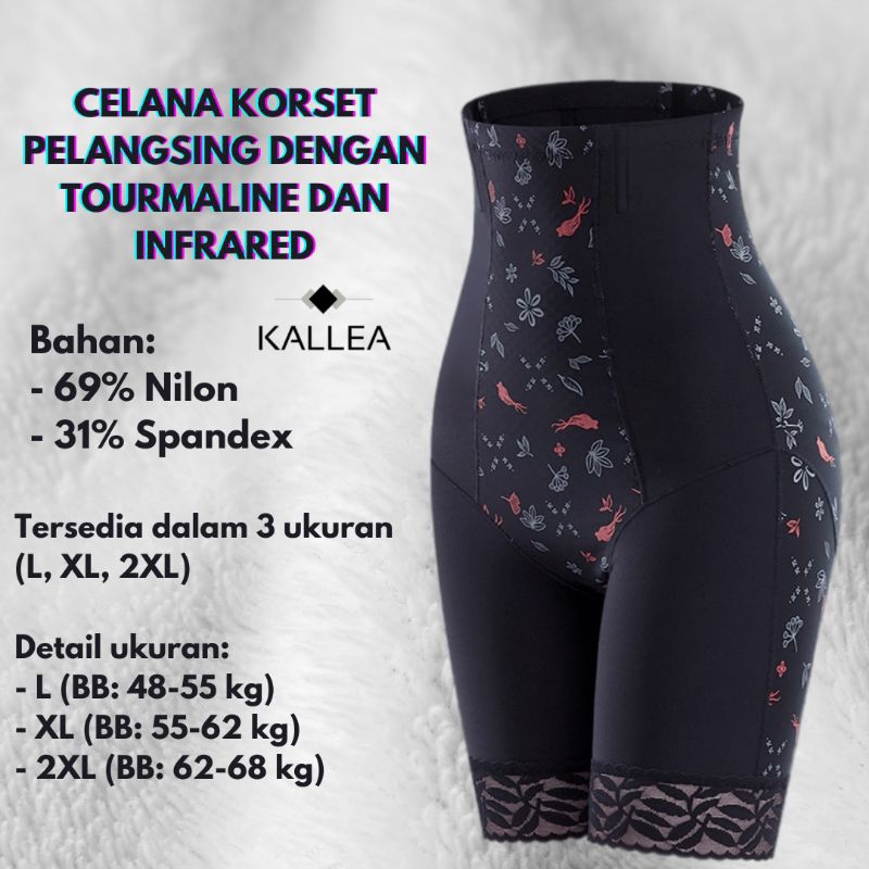 Celana Korset Pelangsing Tourmaline Infrared / Korset Pelangsing dan Pengencang Paha / Perut Buncit 