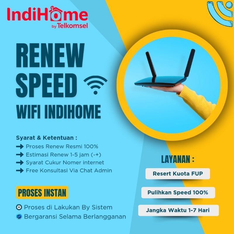 𝗥𝗲𝗻𝗲𝘄 𝗦𝗽𝗲𝗲𝗱 𝗪𝗶𝗙𝗶 𝗜𝗻𝗱𝗶𝗛𝗼𝗺𝗲 | Reset Kuota FUP | Speed 20 - 300Mbps| Pulihkan Kembali Speed jadi 100% |