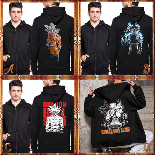 Zipper Hoodie Goku Anime Hoodie Ritsleting Bahan Cotton Fleece | KD-24110505