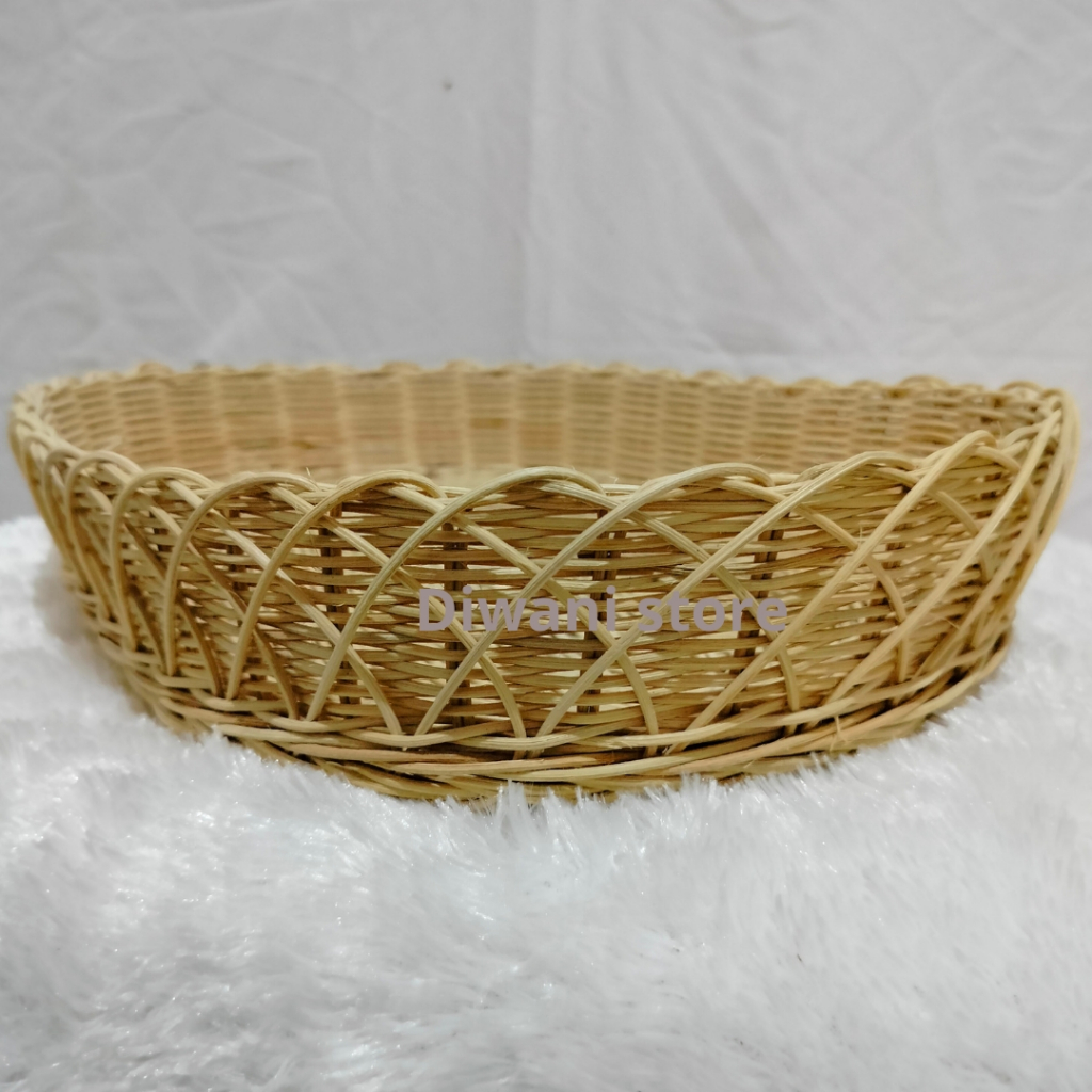 Keranjang oval nanasan/Keranjang rotan/Keranjang ayaman rotan