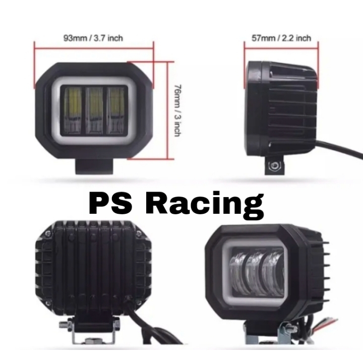 PROMO LAMPU TEMBAK DAYMAKER 3 LENSA KOTAK BIRU KUALITAS SUPER TERANG daymaker 3lensa biru kotak wate