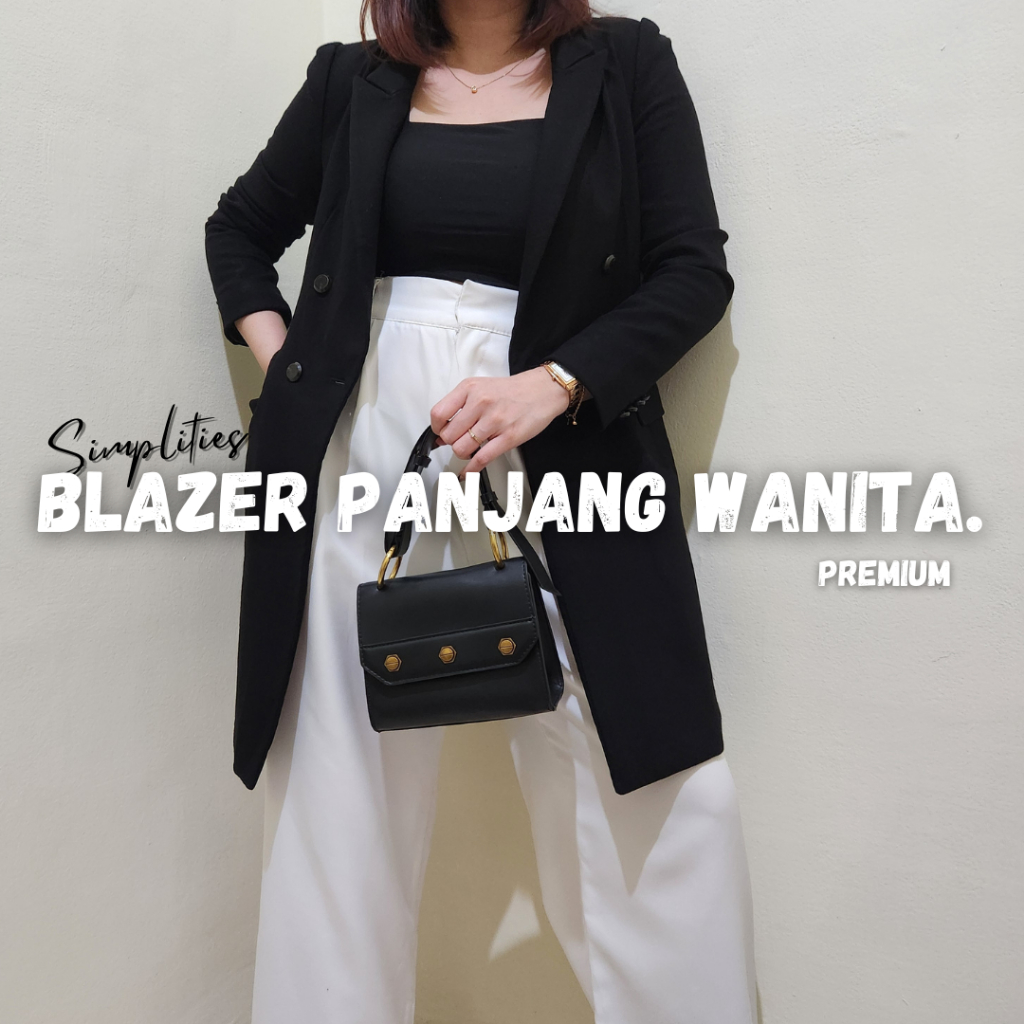 Blazer panjang wanita kekinian coat long casual preloved premium