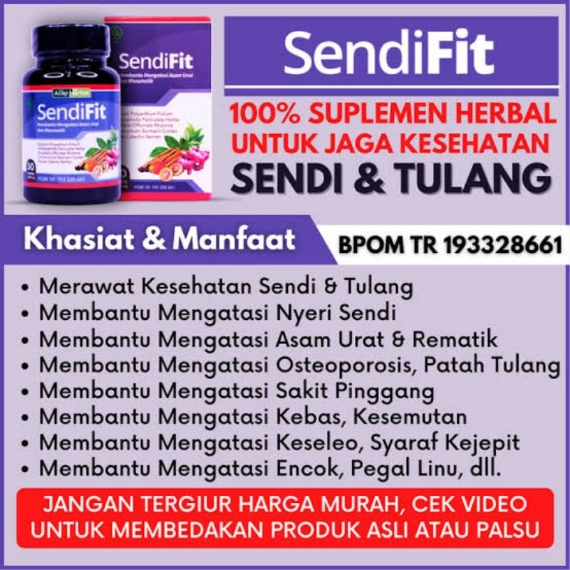 SENDIFIT OBAT HERBAL ALAMI ASLI ORIGINAL OBAT NYERI SENDI&TULANG