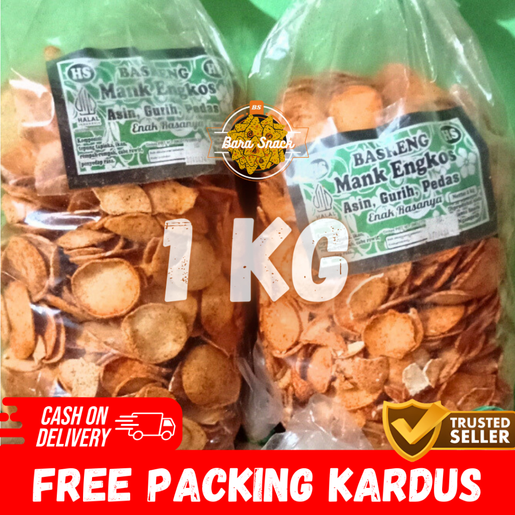 

[ 1KG ] Basreng Tipis / Koin Cap Mank Engkos Premium / Camilan Snack Kiloan Murah -K