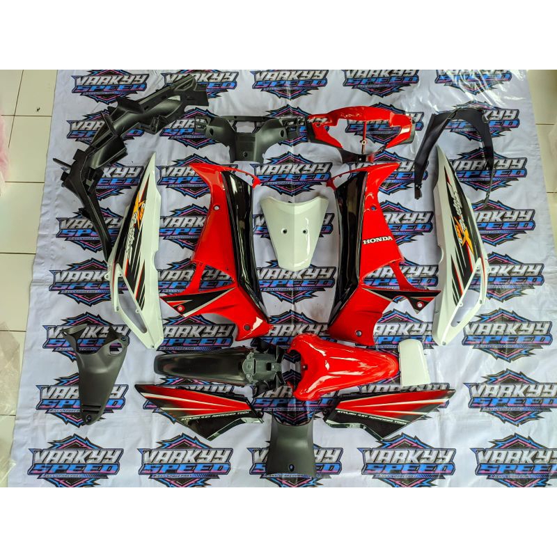 COVER FULL SET Body Supra x 125 Lama Merah Putih TERLARIS