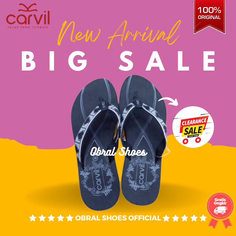 Carvil Flufy -L Sandal Wanita Spons Jepit Teplek Original 100%