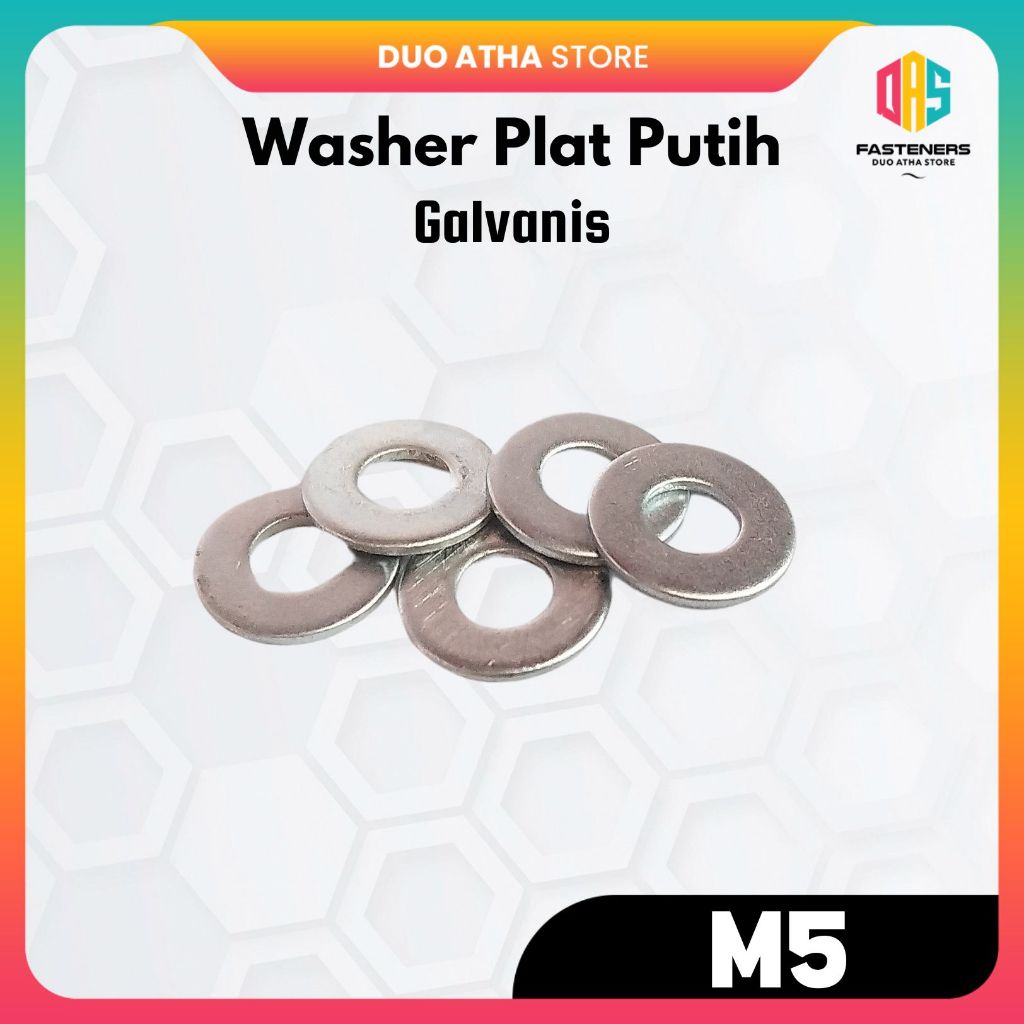 M5 Ring Plat Galvanis Putih WP Washer Plate 5mm