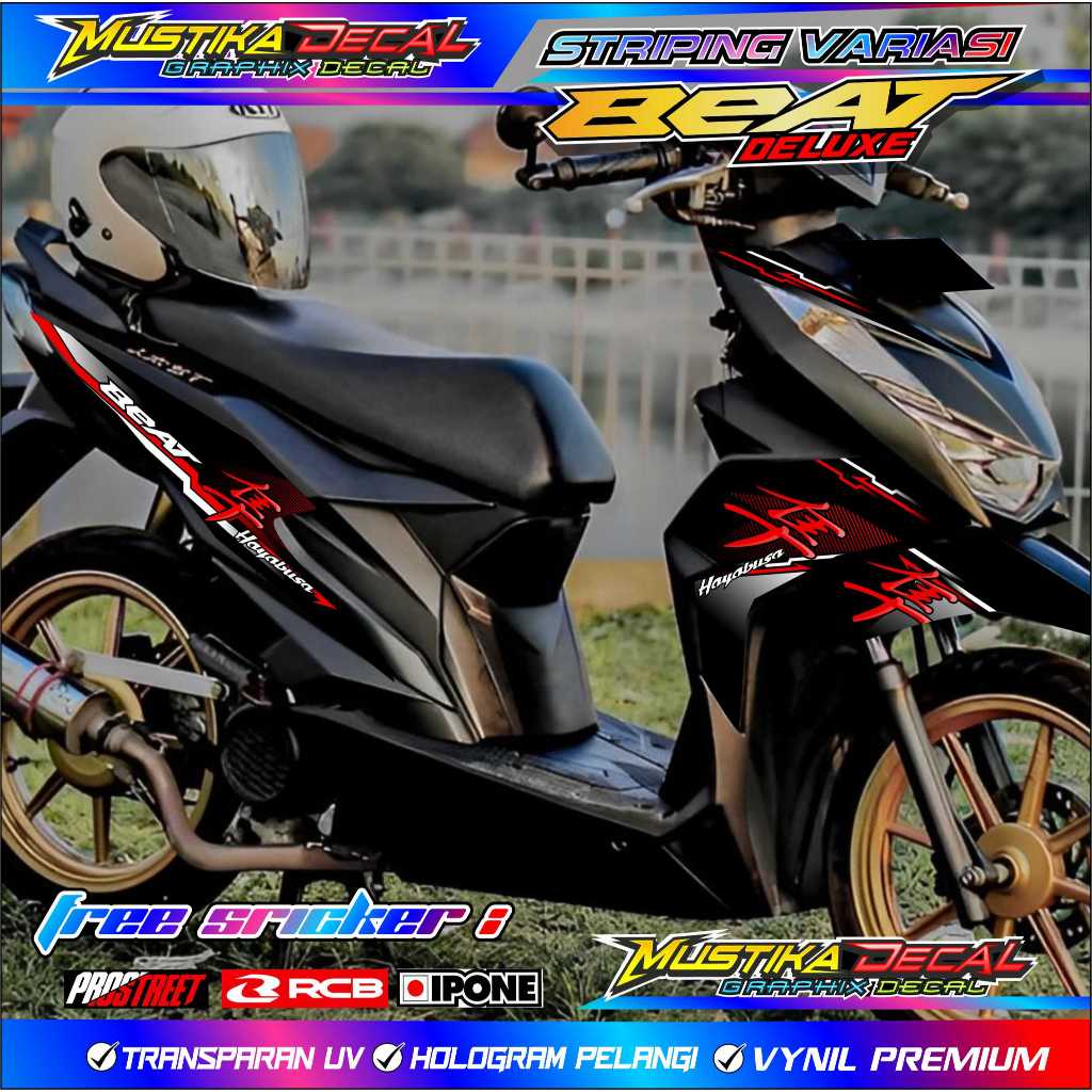 STRIPING VARIASI LIST MOTOR BEAT DELUXE / STICKER VARIASI HONDA BEAT DELUXE