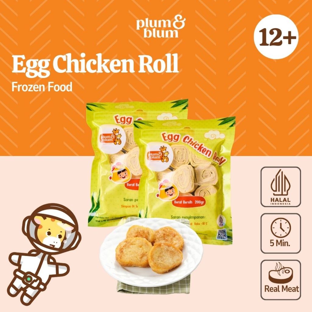 

Plum & Blum Egg Chicken Roll Daging Ayam No MSG - 12 pcs