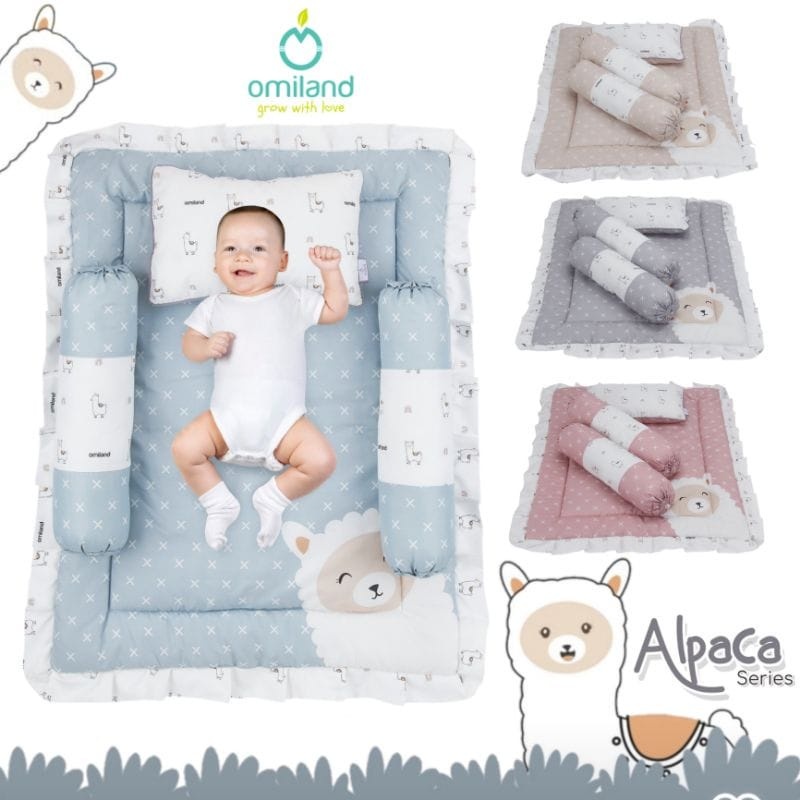 OMILAND Matras Set dan Bantal Guling Bayi Fox Series / Kasur Selimut / Tempat Tidur Bayi