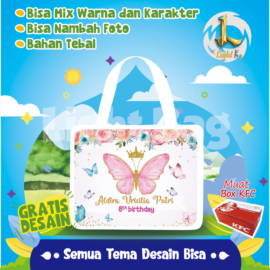 

TAS SOUVENIR ULTAH KUPU CUSTOM / TAS SOUVENIR PREMIUM / GRATIS DESAIN / BONUS FOTO ANAK / GOODIE BAG CUTE KUPU CUSTOM / TAS ULANG TAHUN KUPU CUSTOM / TAS ULTAH CUSTOM / TAS SOUVENIR 2 HARI JADI / TAS ULTAH / TAS ULANG TAHUN / BISA TAMBAH FOTO ANAK