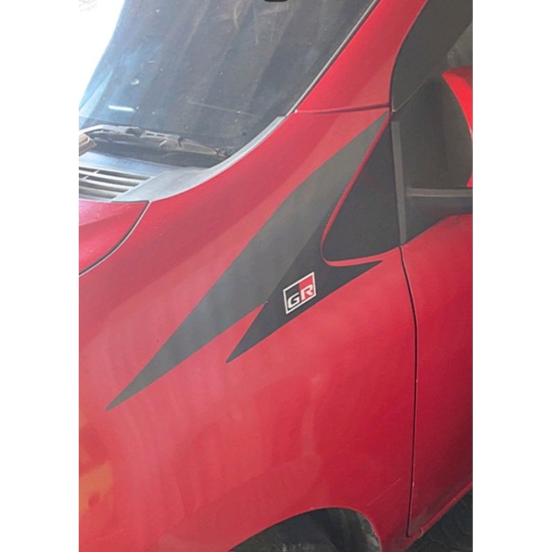 STIKER GR BAWAH SPION FENDER MOBIL AYLA SIGRA CALYA  AGYA UNIVERSAL