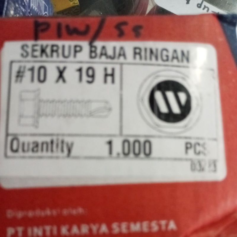 sekrup baja ringan 10*19 Wilson
