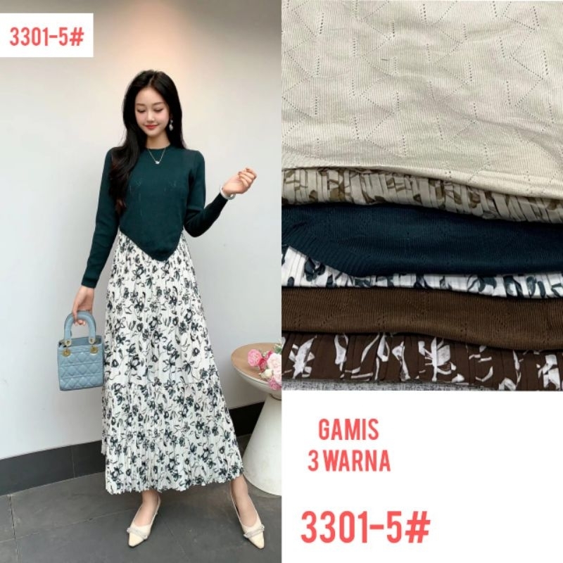 GAMIS PLISKET ZARA WOMAN BAHAN RAJUT KOMBI KATUN PLISKET IMPORT BY ZARA WOMAN