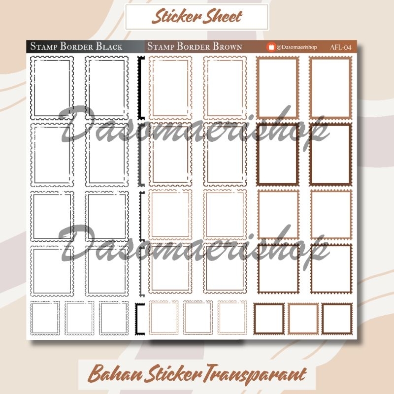 

Sticker Sheet : Sticker Aesthetic Stamp Border Stiker Perangko Dekorasi Journal Journaling / Scrapbook Handmade by Dasomaerishop