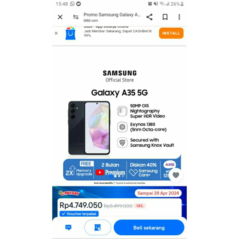 samsung galaksi A35 5G