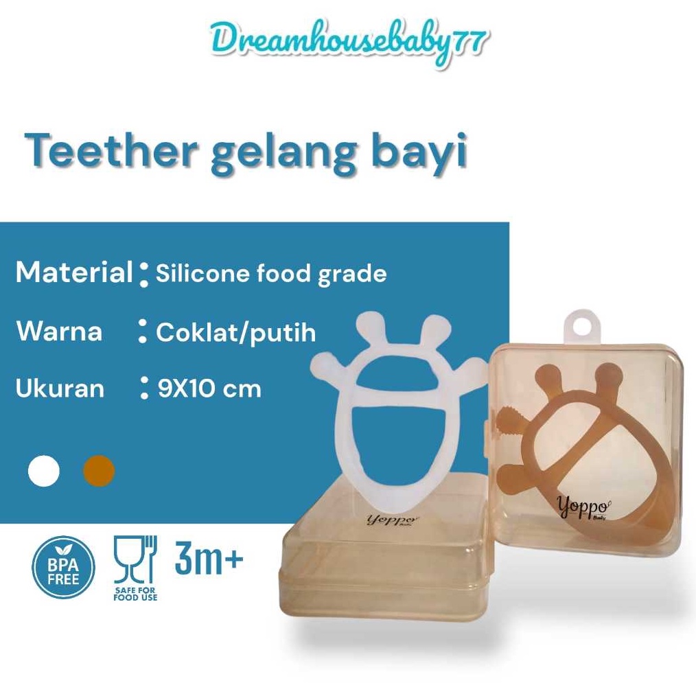 Yoppo Baby  Teether Gelang Jerapah  Case  Mainan Gigitan Bayi BPA Free ART F6I1