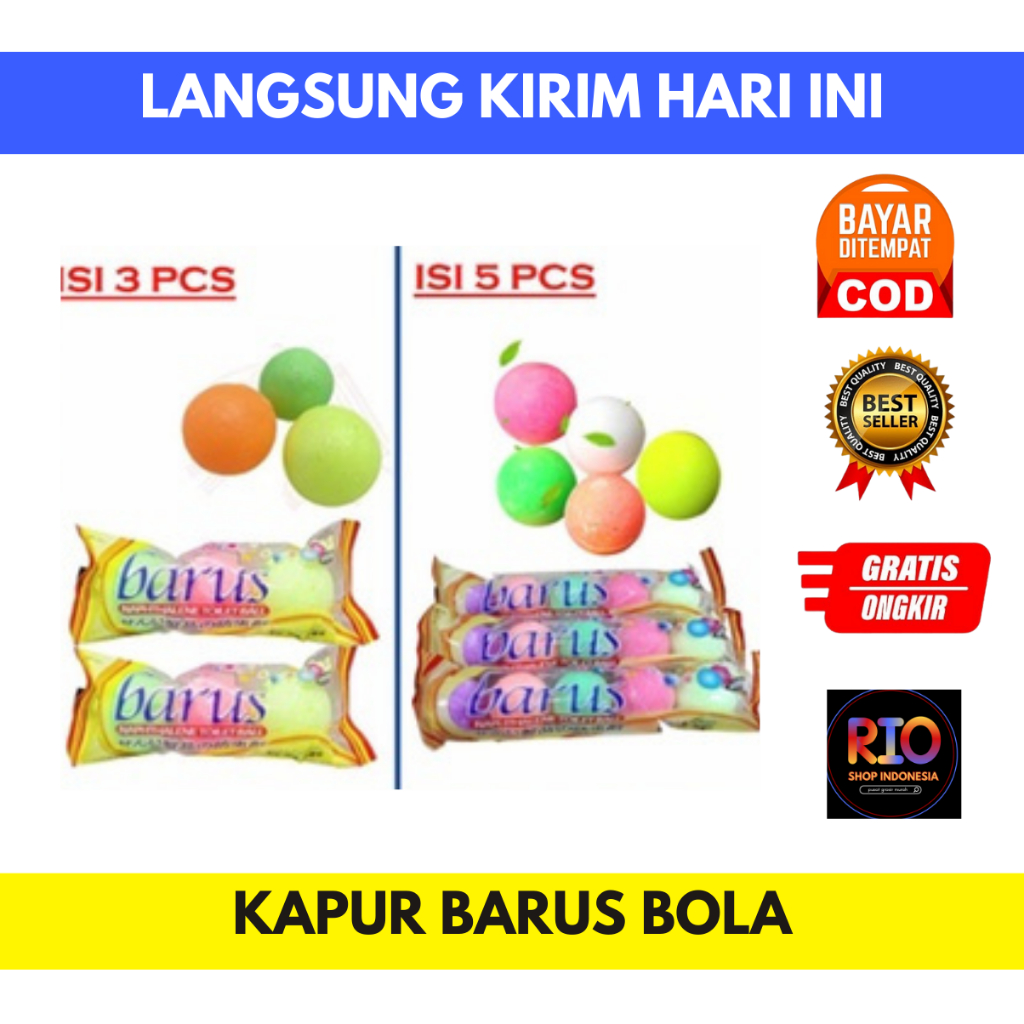 KAPUR BARUS BOLA ISI 3 / ISI 5 BALL BESAR KAMPER Colour Ball PENGHARUM LEMARI TOILET WC
