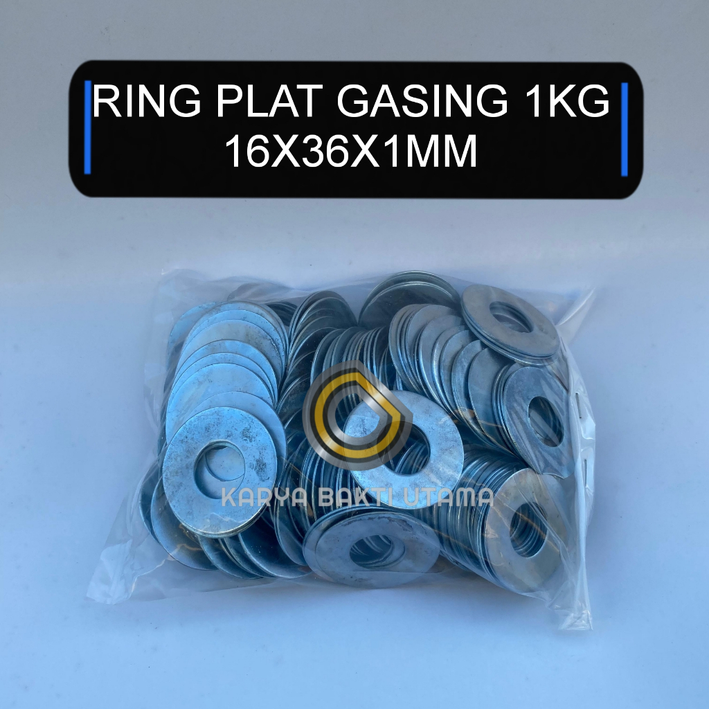 RING PLAT KILOAN | 1 KG RING PLAT 16x36x1 MM | RING PLAT M16 | RING PLAT GASING M16 putih | RING PLA