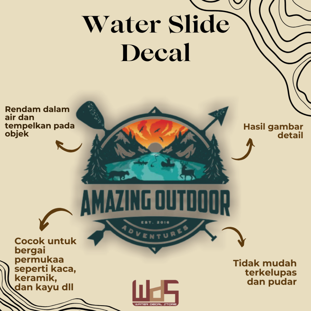 

WATER SLIDE DECAL ADVENTURES / DECAL AIR / STIKER AIR / MERCHANDISE