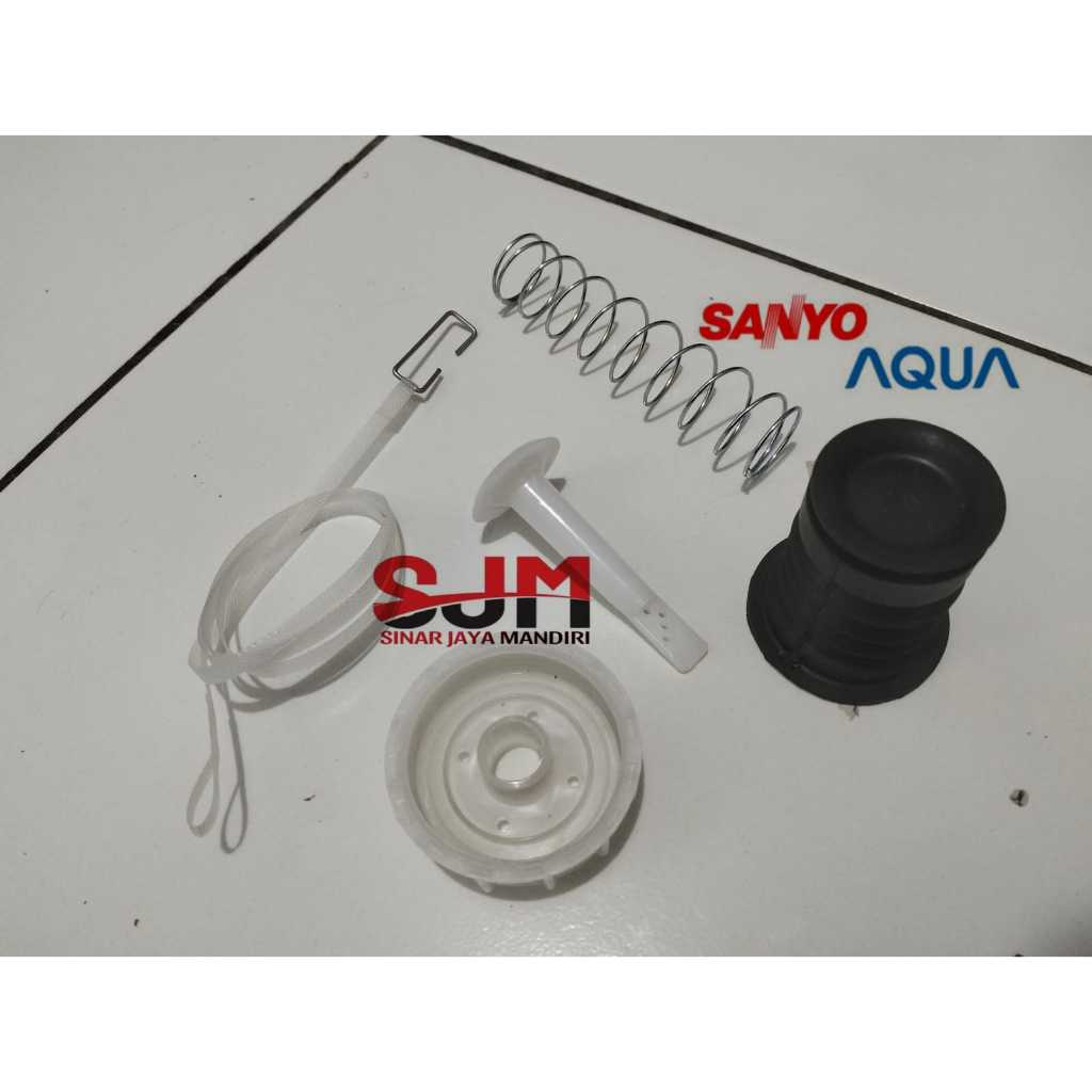 [ BISA COD ] Seal karet + Tutup Pembuangan Mesin Cuci SANYO AQUA 2 Tabung
